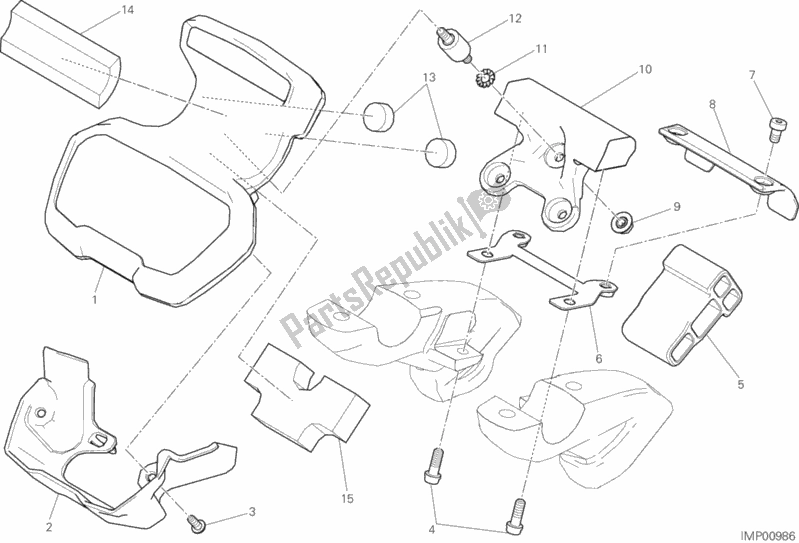 All parts for the Instrument Panel of the Ducati Diavel Xdiavel Thailand 1260 2017